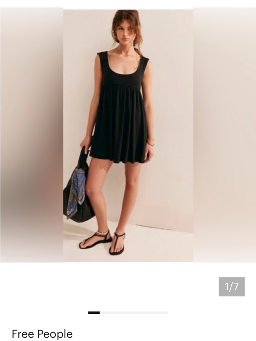 Nwot Free People Mazarine Mini Dress Black M Spring Casual Bubble $98 Classic